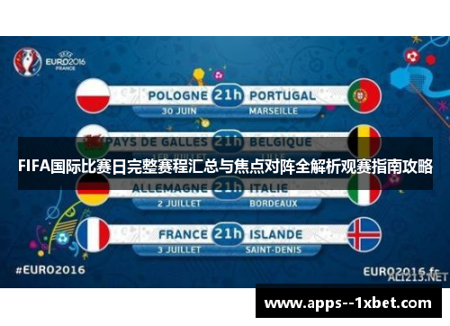 FIFA国际比赛日完整赛程汇总与焦点对阵全解析观赛指南攻略